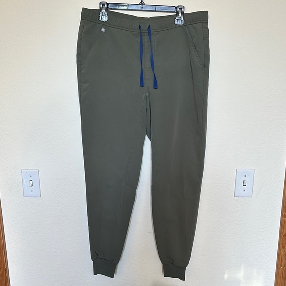 Figs Other - Figs Scrubs Olive Green Joggers with Blue Drawstring
